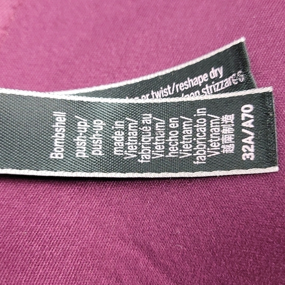 Victoria's Secret Bombshell Push-Up Padded Bra burgundy red 32A - Picture 10 of 13